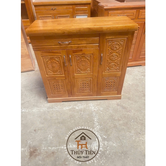 Tủ giày dép gỗ cao su ngang 1m, 1m2 