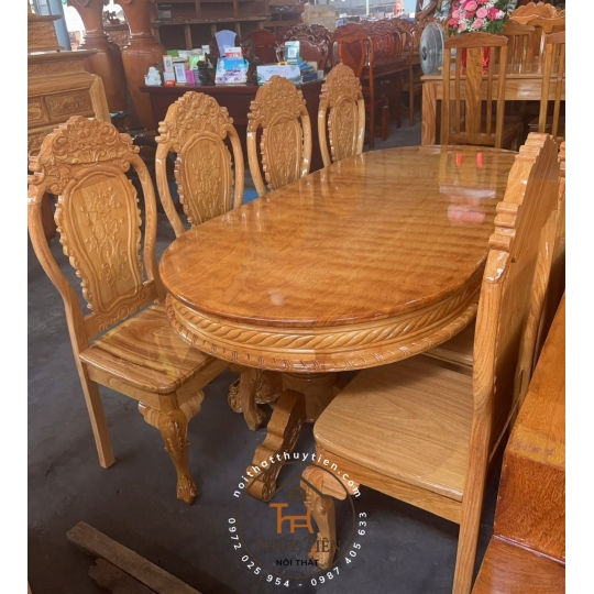 Bàn ăn gỗ gõ đỏ 100% 