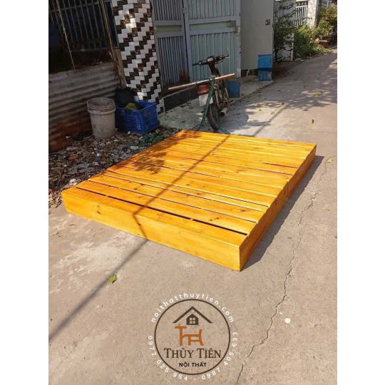 Mẫu Giường pallet gỗ thông