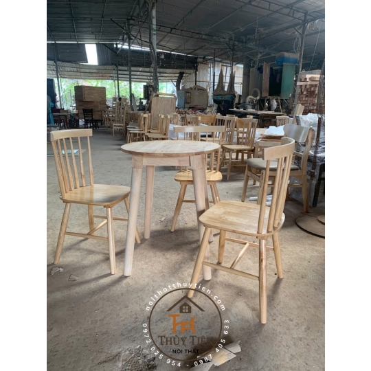 Ghế gỗ cabin mặt nệm