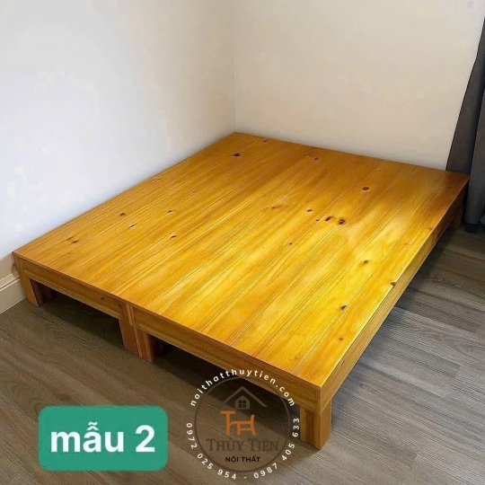 Mẫu Giường pallet gỗ thông