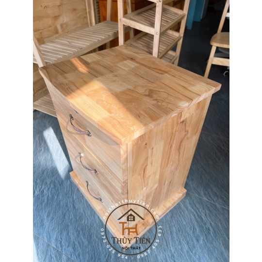 Tủ đầu giường gỗ cao su kèm ngăn ẩn giấu tiền - TDG 001