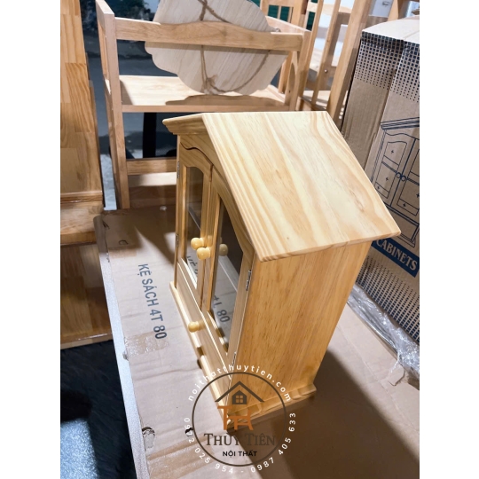 Tủ Thuốc gỗ thông hình mái nhà (có hộc)