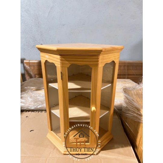 Tủ Thuốc gỗ thông treo góc tường 