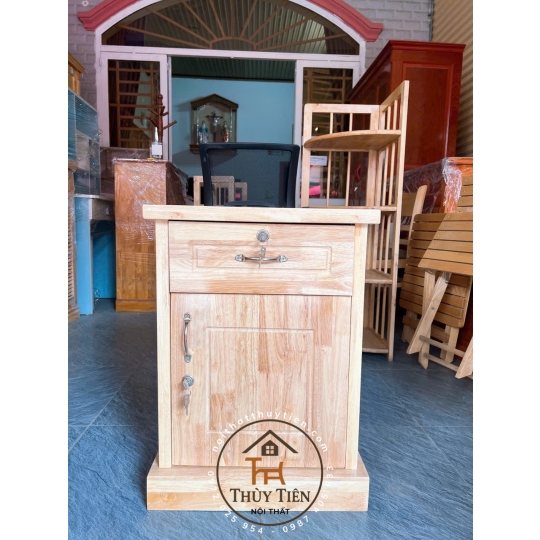 Tủ đầu giường gỗ cao su tự nhiên giá rẻ