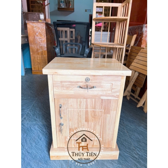 Tủ đầu giường gỗ cao su tự nhiên giá rẻ