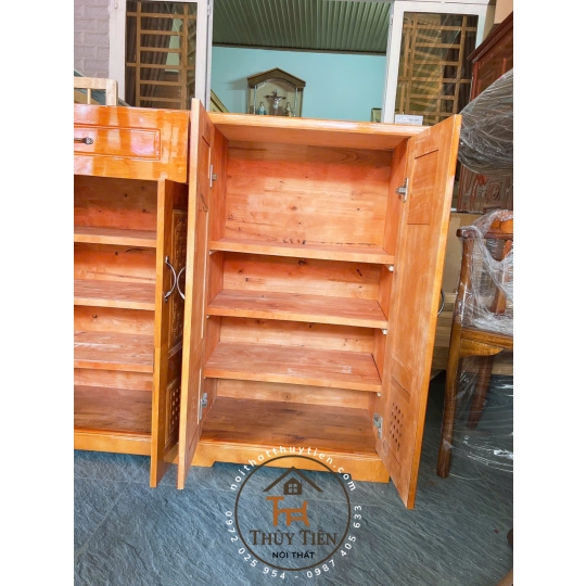 Tủ giày dép gỗ cao su ngang 1m2 