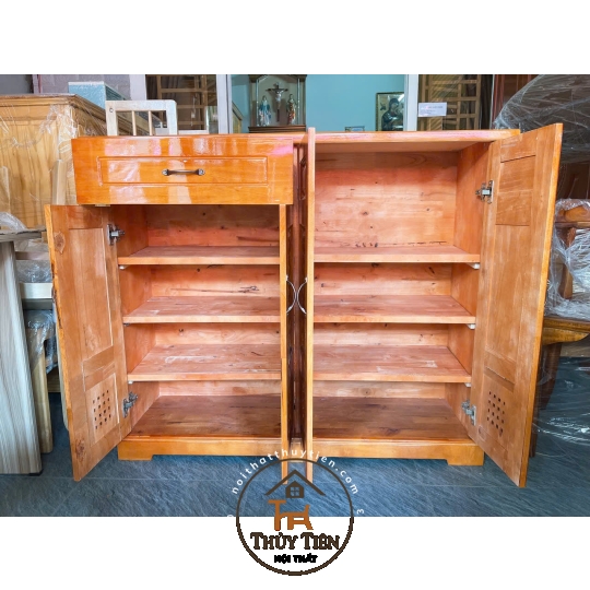 Tủ giày dép gỗ cao su ngang 1m2 