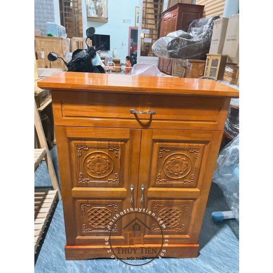 Tủ giày dép gỗ cao su tự nhiên ngang 80cm