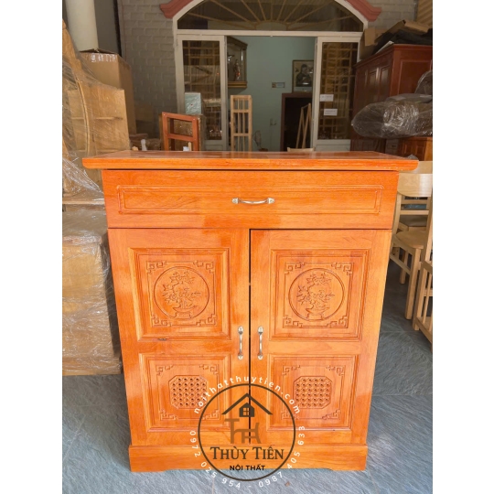 Tủ giày dép gỗ cao su tự nhiên ngang 80cm