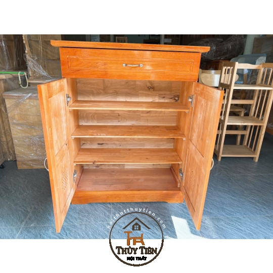Tủ giày dép gỗ cao su tự nhiên ngang 80cm