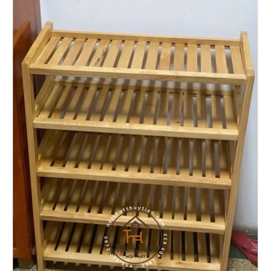 Kệ dép gỗ cao su nhiều kích thước