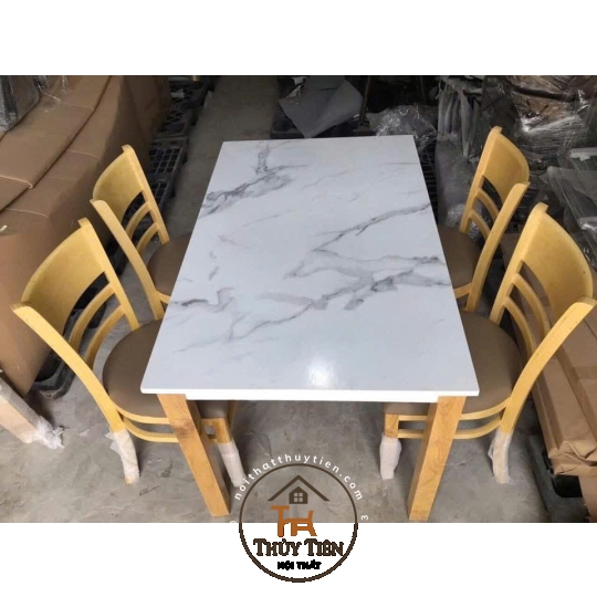 Bộ bàn ăn cabin gỗ cao su 4 ghế 6 ghế giá rẻ