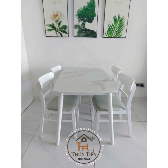 Bộ bàn ăn cabin gỗ cao su 4 ghế 6 ghế giá rẻ