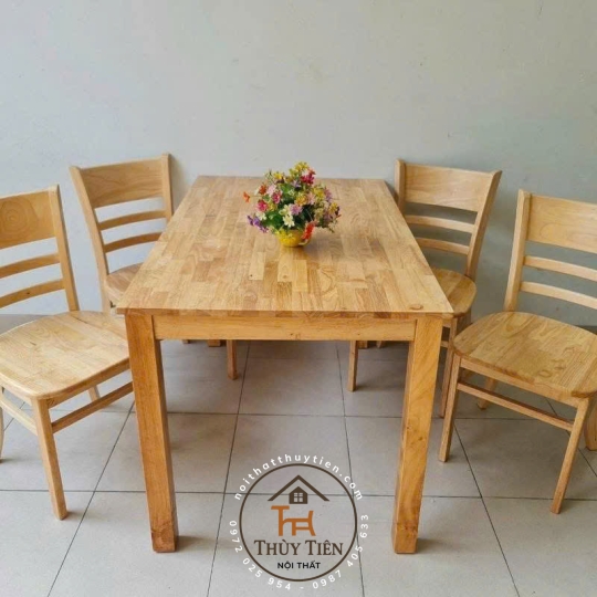 Bộ Bàn Ăn cao su 4 Ghế 6 ghế Cabin bàn mặt gỗ giá rẻ- BBAGVD 014