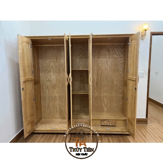 Tủ quần áo sồi  tự nhiên ngang 2m2 