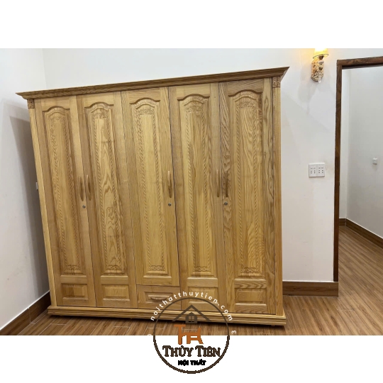 Tủ quần áo sồi  tự nhiên ngang 2m2 