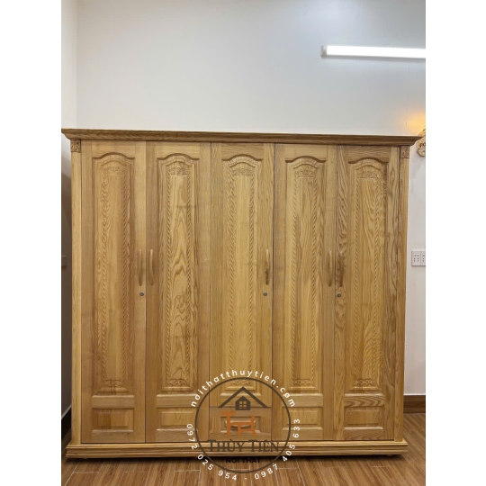 Tủ quần áo sồi  tự nhiên ngang 2m2 