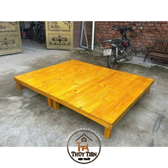 Mẫu Giường pallet gỗ thông loại đẹp