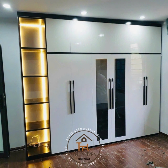 Mẫu  tủ quần áo gỗ MDF cho khách tham khảo ạ