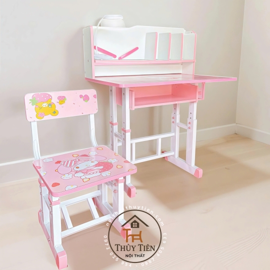 Bộ bàn học (bàn + ghế) cho bé (có thể nâng hạ- 001)