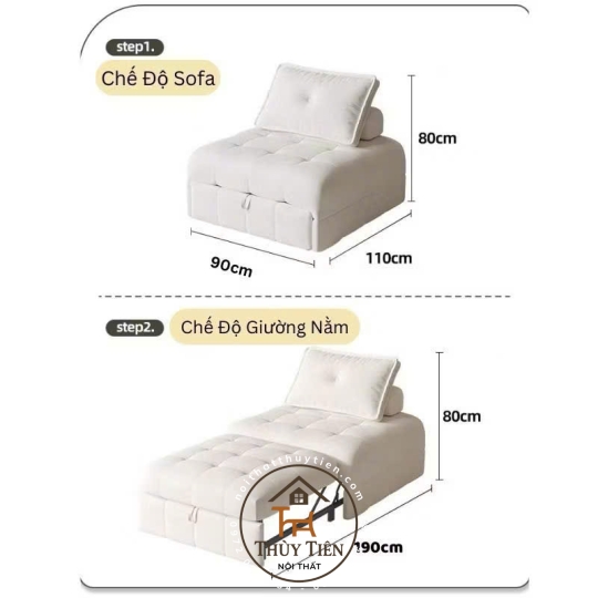 Sofa giường kéo- Ghế sofa giường gấp gọn thông minh, Giường sofa đa năng gấp gọn 