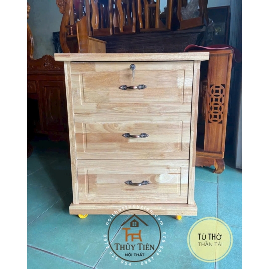 Tủ đầu giường gỗ cao su