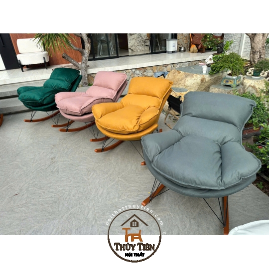 Ghế Bập bênh tôm tặng kèm đôn gác chân 