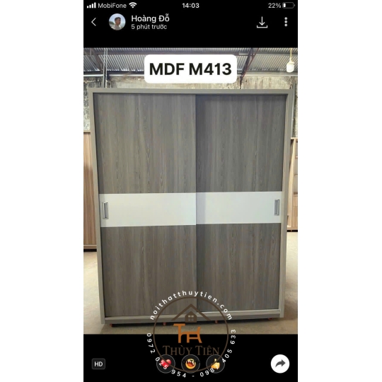 Mẫu tủ quần áo MDF lõi xanh toàn bộ chống ẩm giá tận xưởng