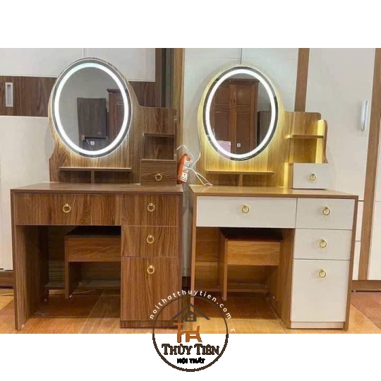 Bàn trang điểm MDF mẫu mới led và ko led kèm ghế