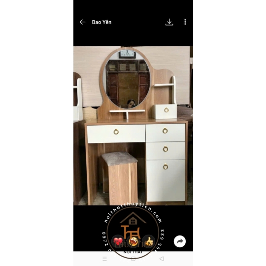 Bàn trang điểm MDF mẫu mới led và ko led kèm ghế