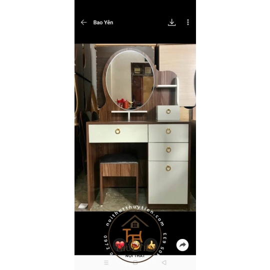 Bàn trang điểm MDF mẫu mới led và ko led kèm ghế