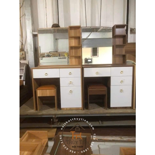 Bàn trang điểm MDF mẫu mới led và ko led kèm ghế