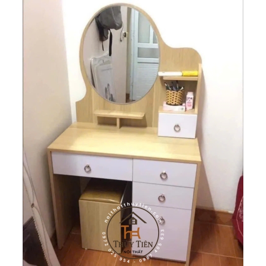 Bàn trang điểm MDF mẫu mới led và ko led kèm ghế