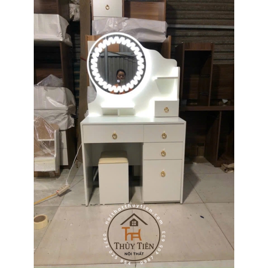 Bàn trang điểm MDF mẫu mới led và ko led kèm ghế
