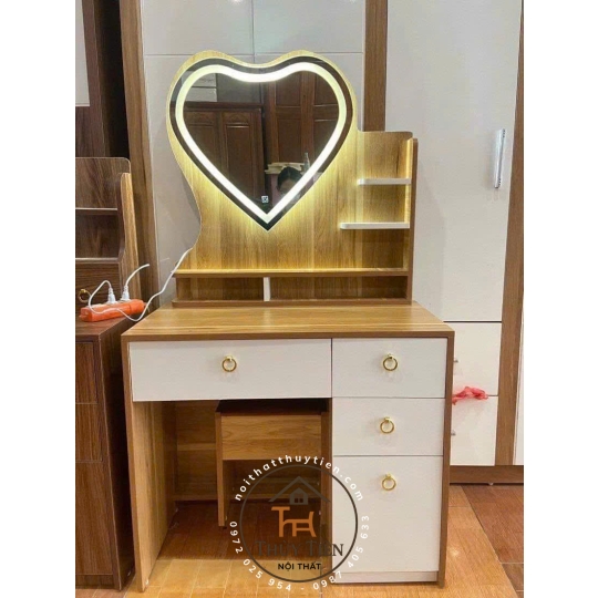 Bàn trang điểm MDF mẫu mới led và ko led kèm ghế