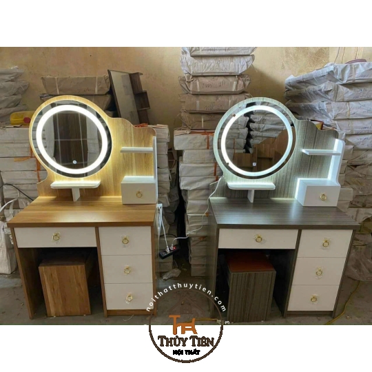 Bàn trang điểm MDF mẫu mới led và ko led kèm ghế
