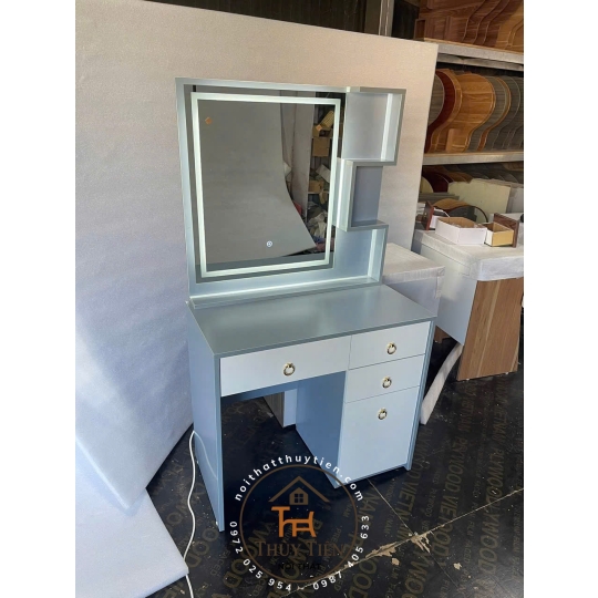 Bàn trang điểm MDF mẫu mới led và ko led kèm ghế