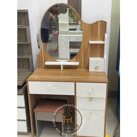 Bàn trang điểm MDF mẫu mới led và ko led kèm ghế