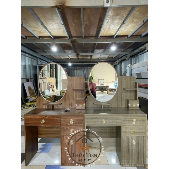 Bàn trang điểm MDF mẫu mới led và ko led kèm ghế