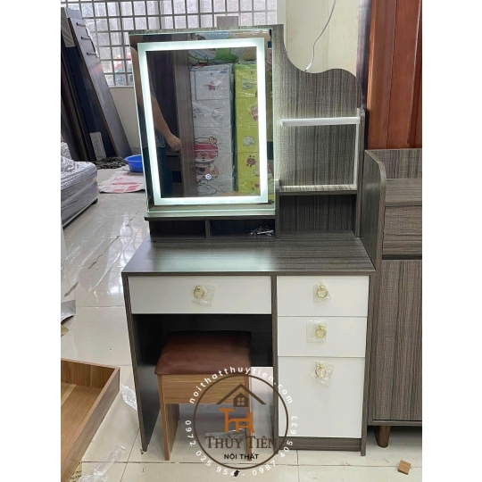 Bàn trang điểm MDF mẫu mới led và ko led kèm ghế