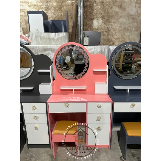 Bàn trang điểm MDF mẫu mới led và ko led kèm ghế