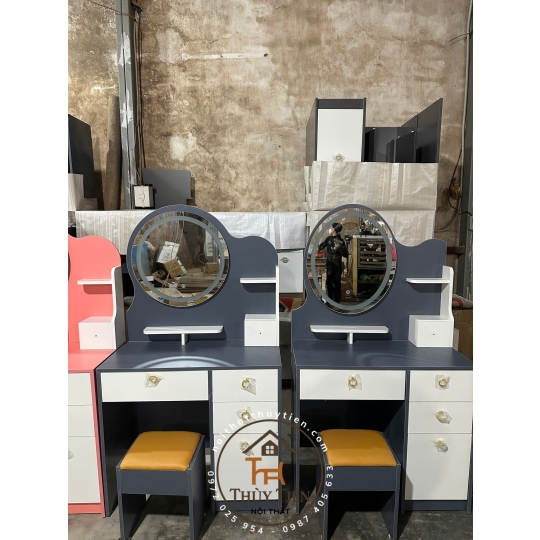 Bàn trang điểm MDF mẫu mới led và ko led kèm ghế