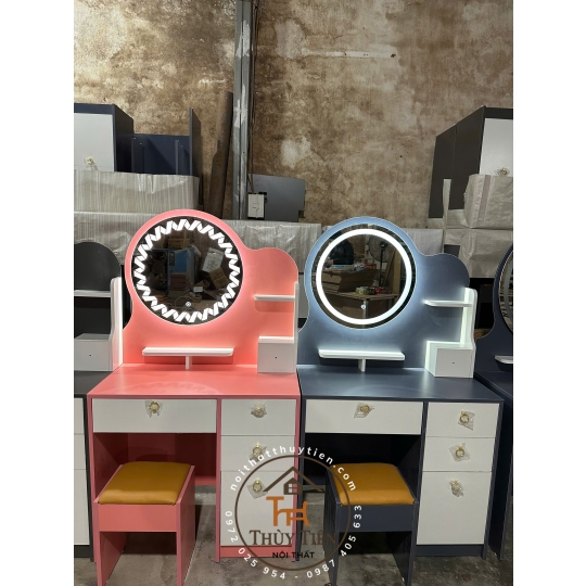 Bàn trang điểm MDF mẫu mới led và ko led kèm ghế