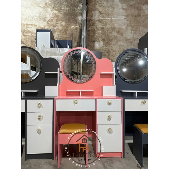 Bàn trang điểm MDF mẫu mới led và ko led kèm ghế