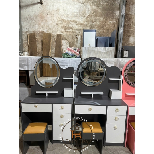 Bàn trang điểm MDF mẫu mới led và ko led kèm ghế