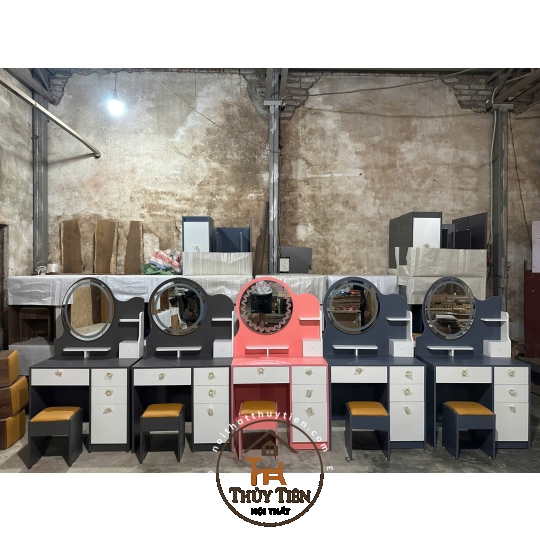 Bàn trang điểm MDF mẫu mới led và ko led kèm ghế