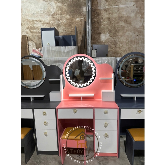 Bàn trang điểm MDF mẫu mới led và ko led kèm ghế