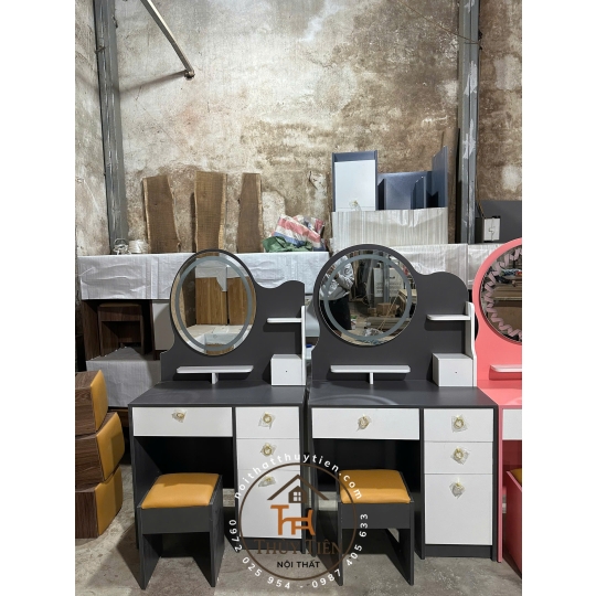 Bàn trang điểm MDF mẫu mới led và ko led kèm ghế