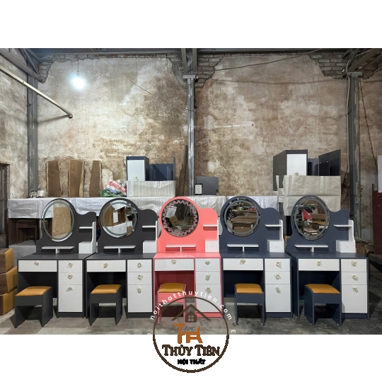 Bàn trang điểm MDF mẫu mới led và ko led kèm ghế